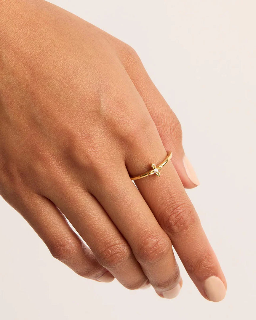 Gold Vermeil Live in Light Ring